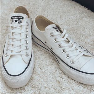 Converse All Star White Platform Sneakers
